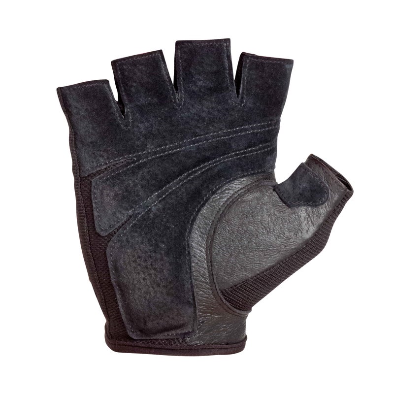 Harbinger Power Non-Wristwrap Workout Weightlifting Gloves with StretchBack Mesh and Leather Palm (Pair) Black Small (Fits 7 - 7.5 Inches) - Image 2